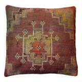 Vintage turkish kilim cushion cover , 55 x 55 cm