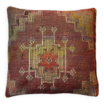 Vintage turkish kilim cushion cover , 55 x 55 cm