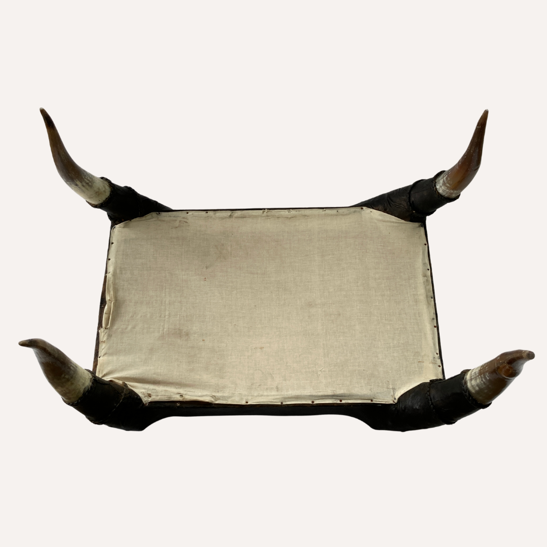 Edwardian, antique leather Cowhorn Table, 1901-1914