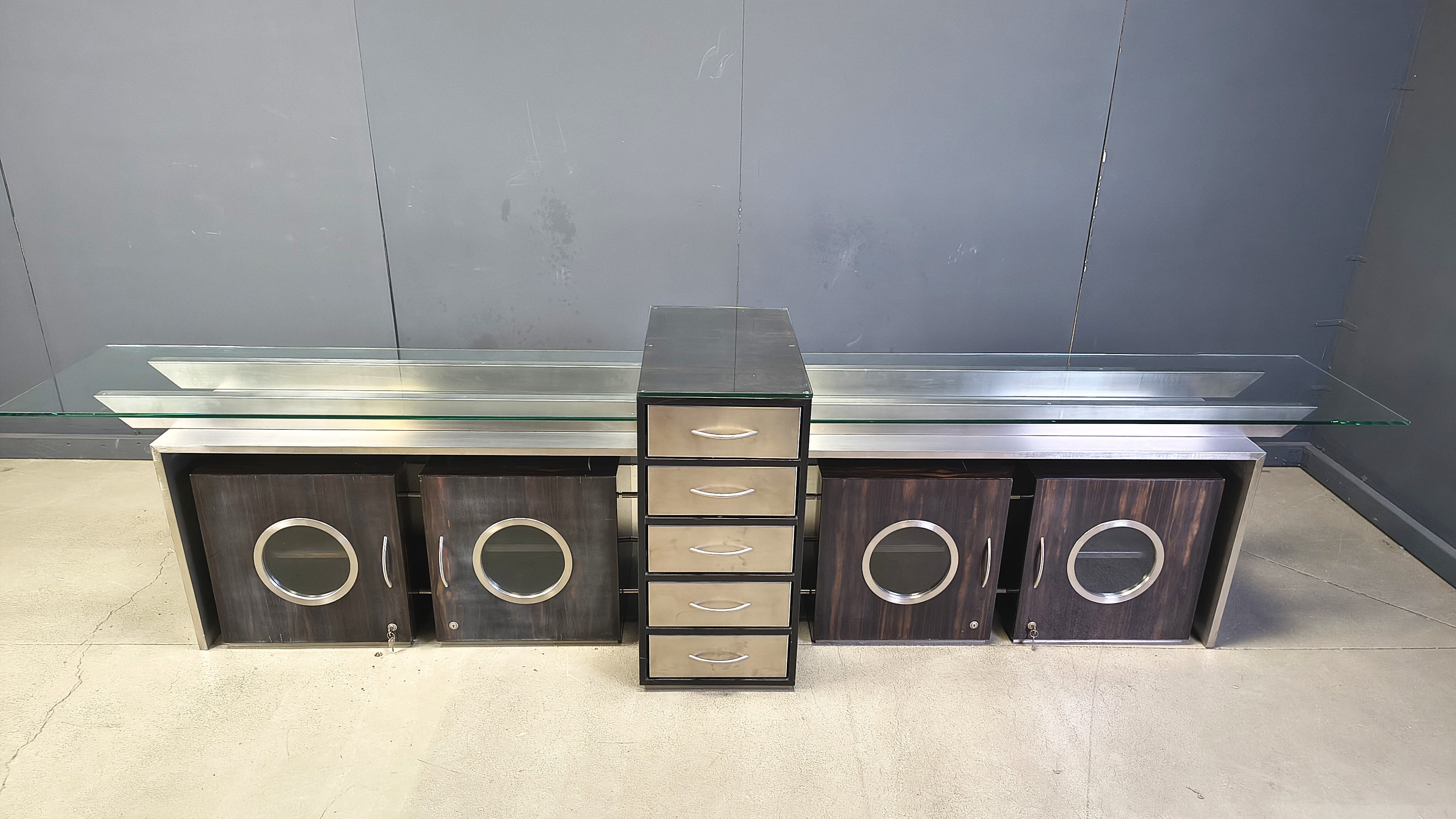 Postmodern custom made credenza, Belgium, 1970s