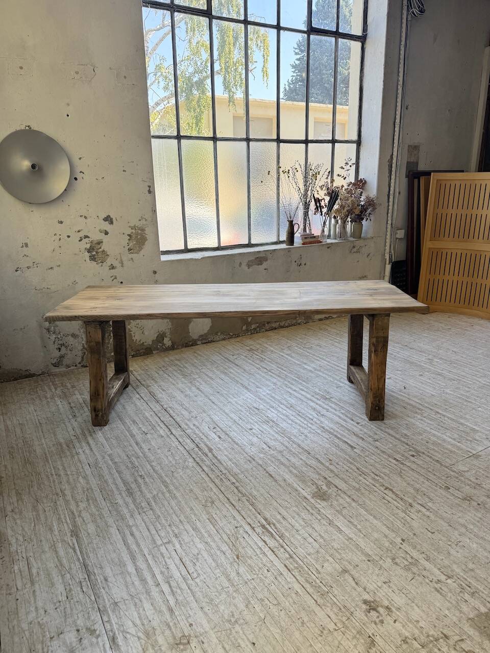 1950s pine farmhouse table 220cm