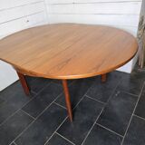 Vintage 60s extendable round teak table