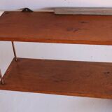 Wall shelf in oak and copper from the 50s