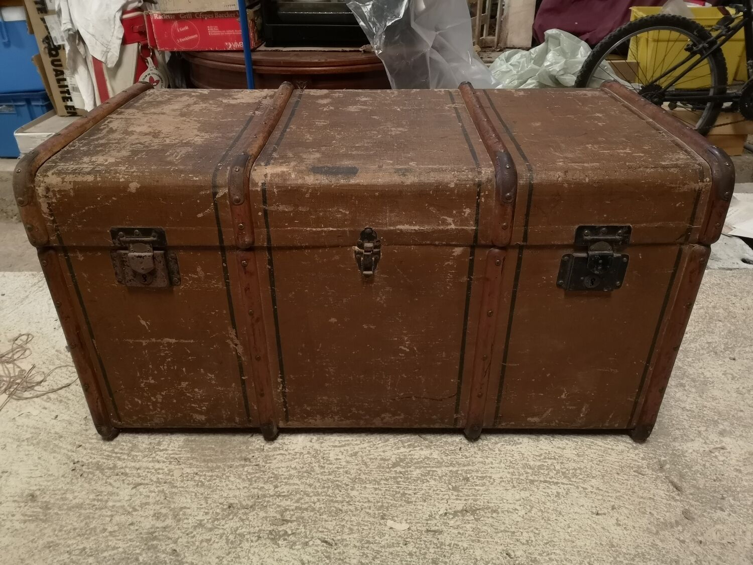 Antique travel trunk