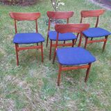 Set of Schionning and Elgaard teak dining chairs, Denmark 1960s