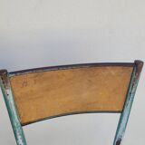 Pair of vintage Mullca metal school chairs 1950s