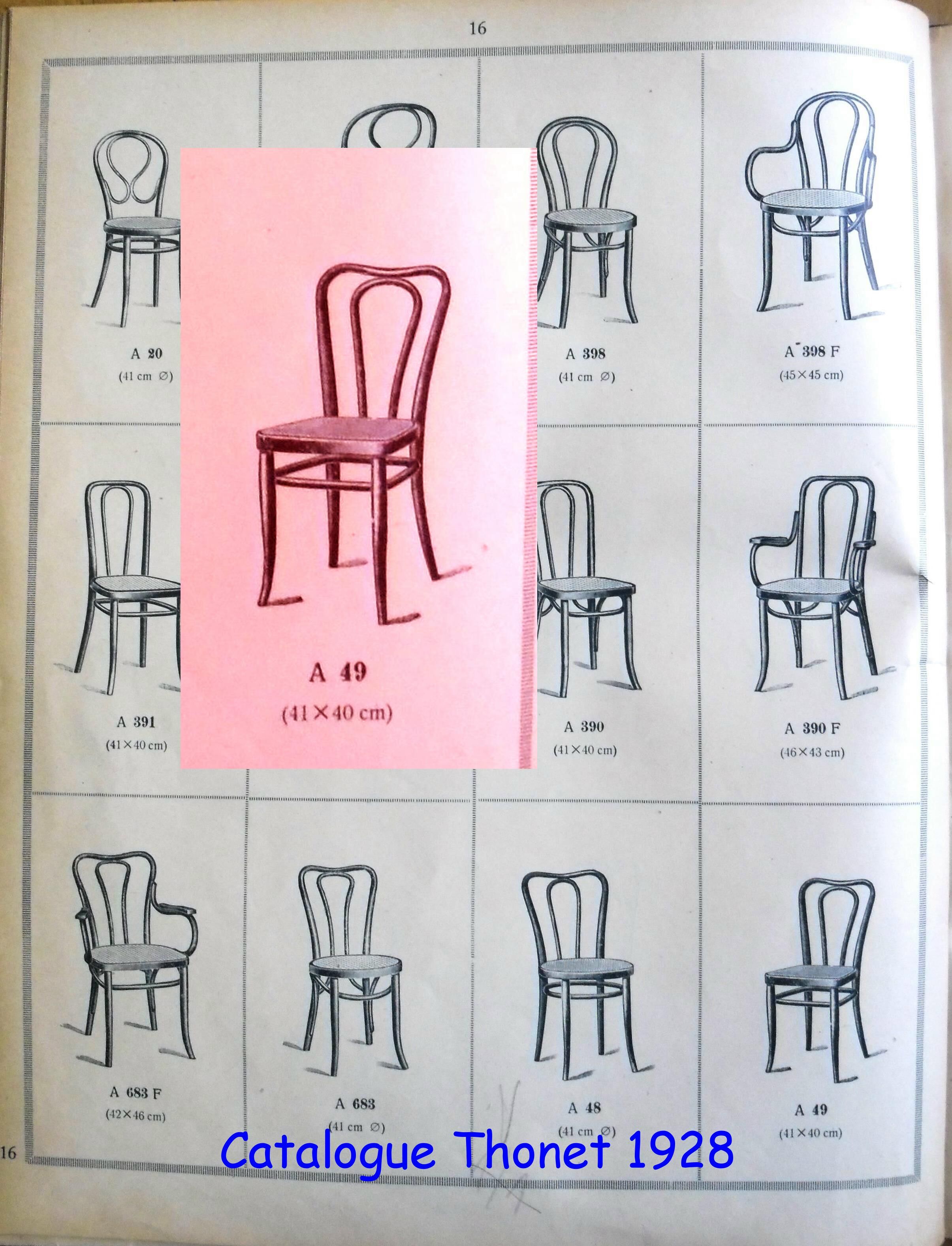 Set of 2 chairs tanned Bistrot by Thonet N°A49 - 1925 -