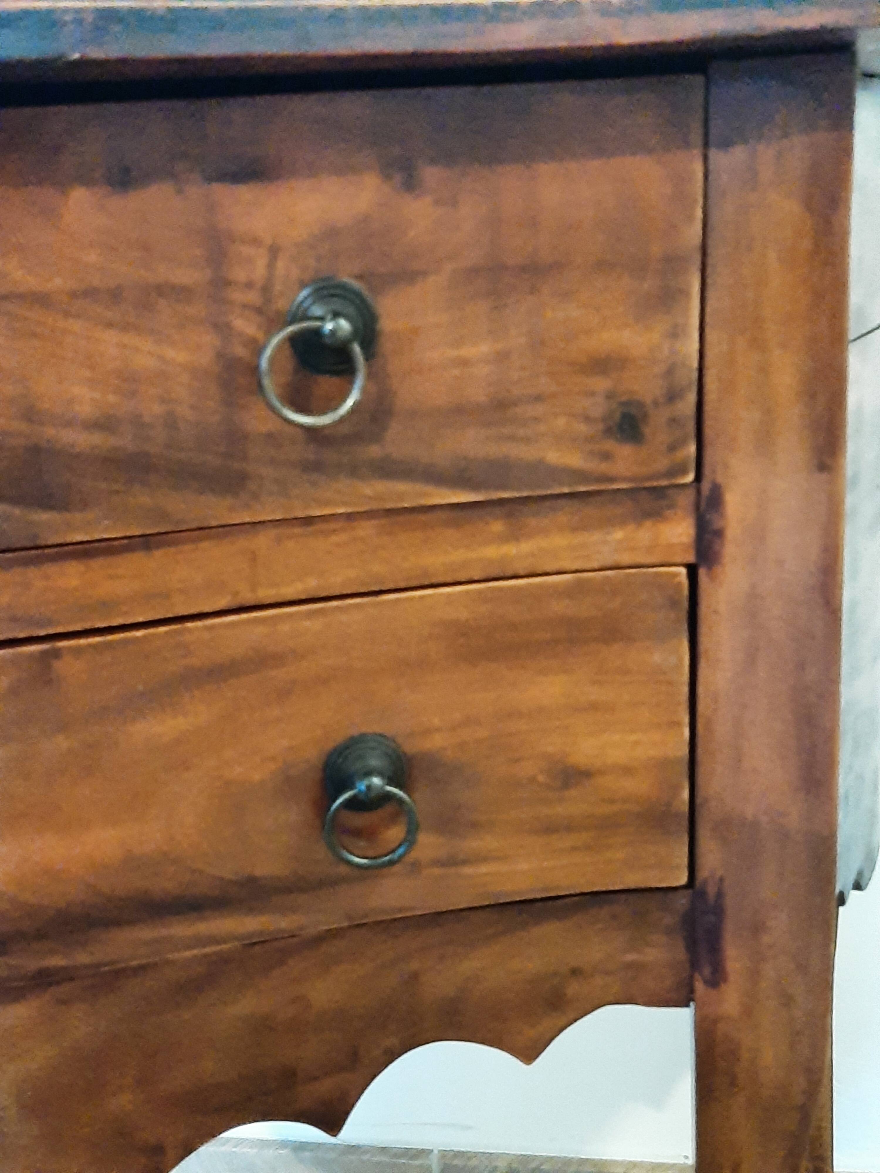 Pretty 2-drawer console chest of drawers - curved legs - Louis XVI imitation