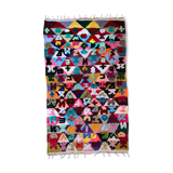 Morocco multi-color fabric carpet with berber alphabet