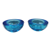 A set of iitalla candle holders in blue transparent glass.
