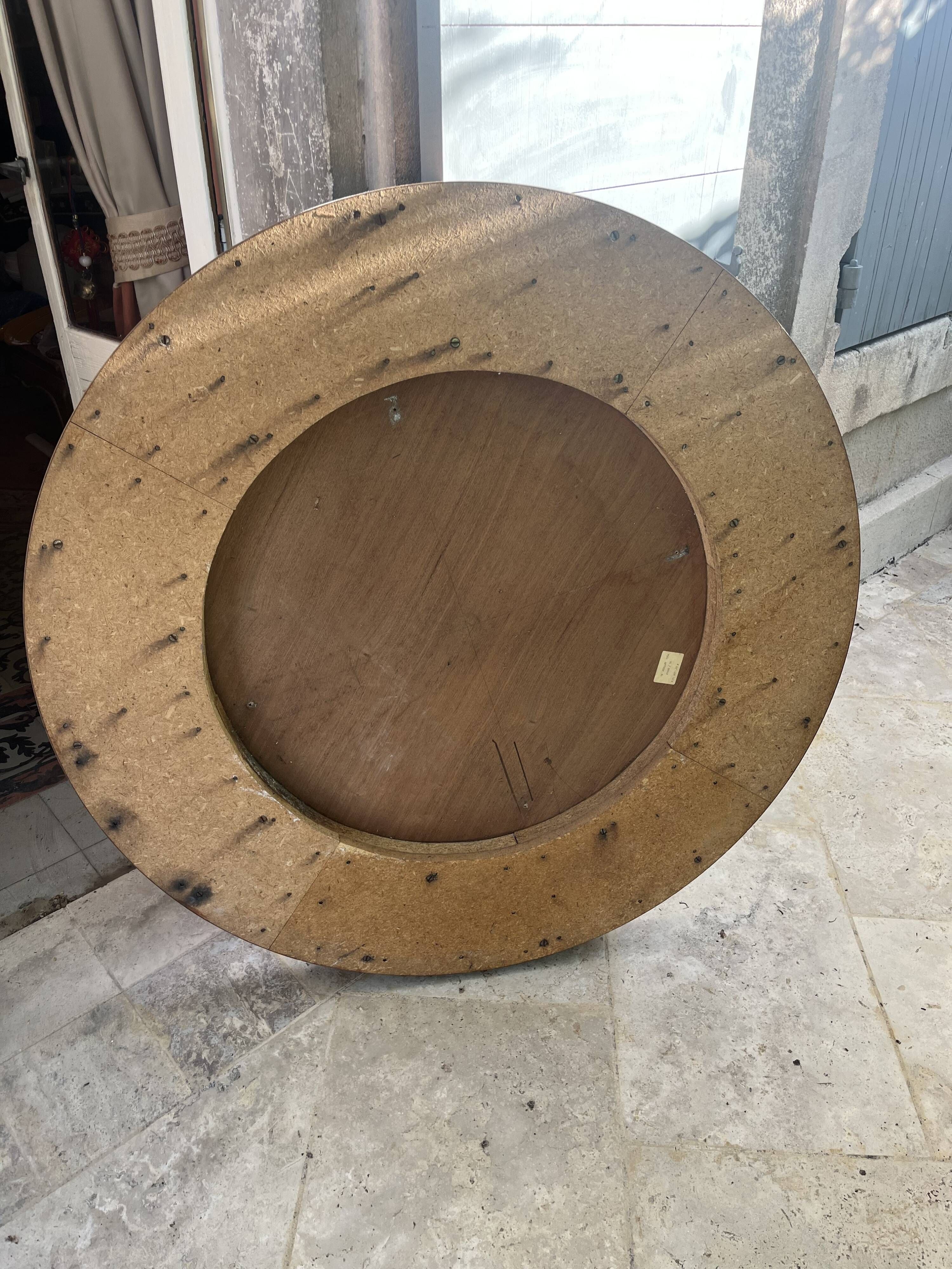 Table ronde vintage avec plateau en bois