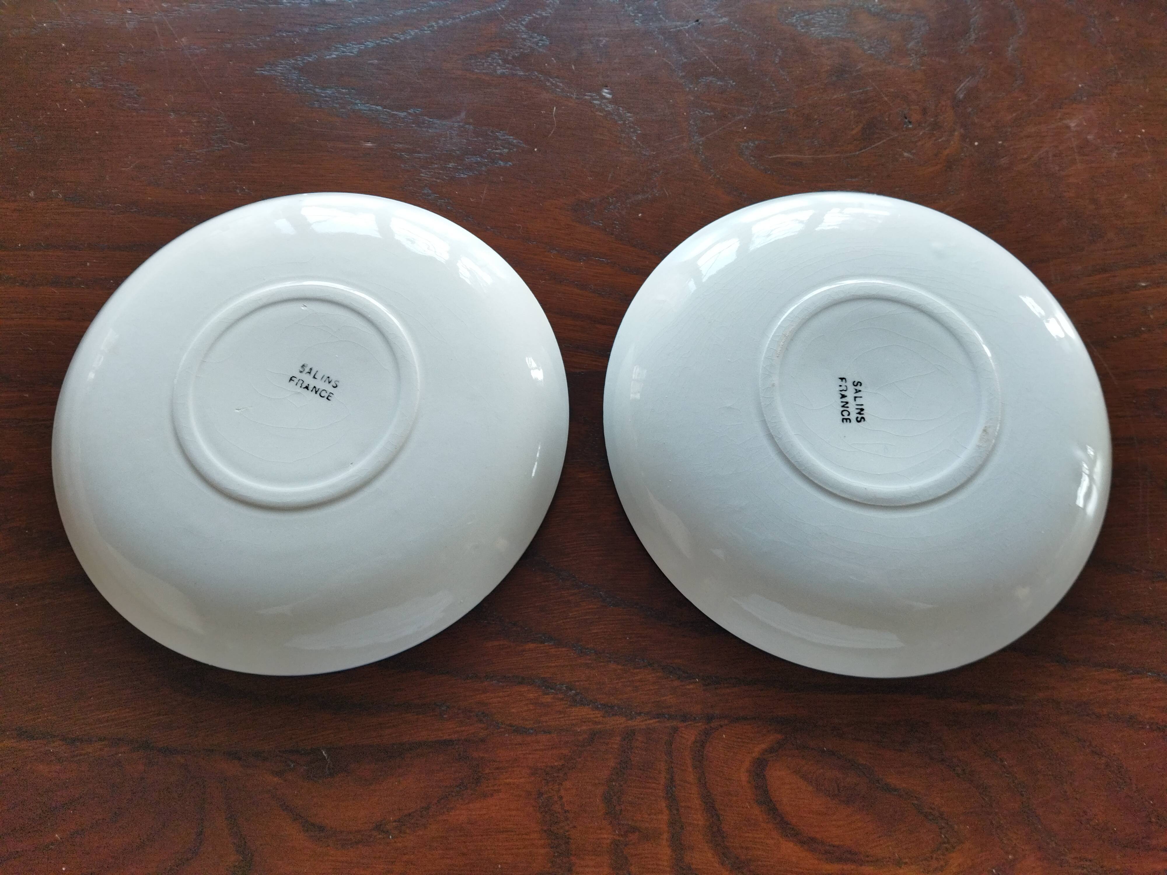 Two Salins earthenware lunch cups