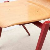 Vintage Galvanitas S22 chair, beech and red