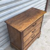 Rustic chest of drawers in solid oak 1950