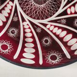 Pocket tray in glass lined plum color and cut