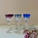 6 antique cut crystal liqueur glasses