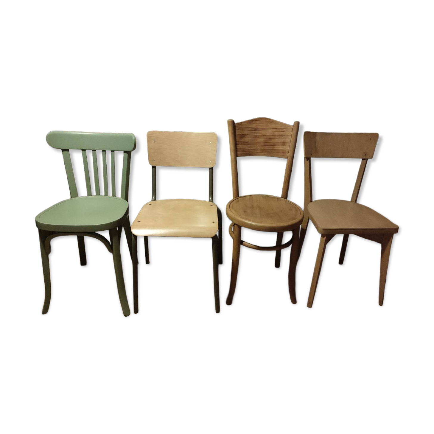 Set of bistro and school chairs
