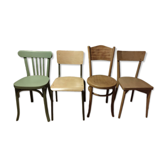 Set of bistro and school chairs
