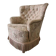 Fauteuil vintage rose clair à fleurs / fauteuil une place avec franges