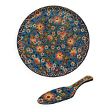 Dish and pie server in Longwy enamel.