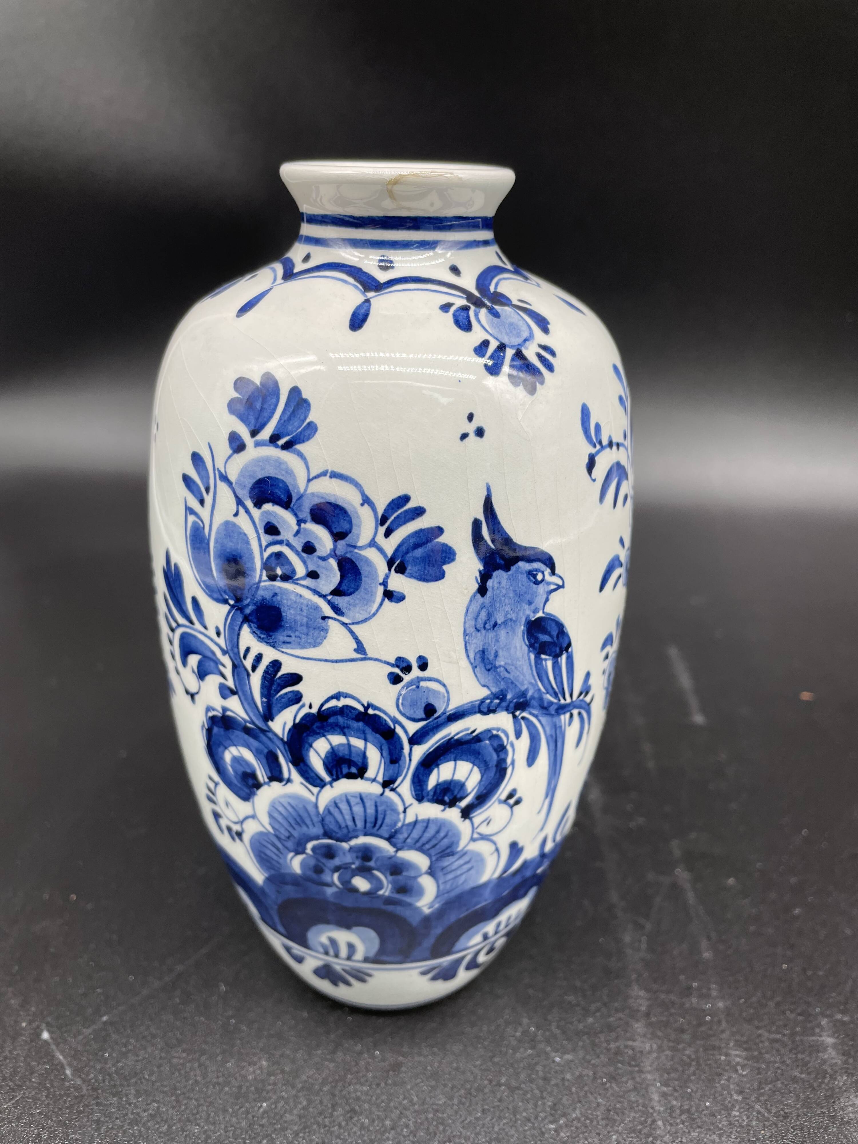 Vintage, ovoid vase, Delft