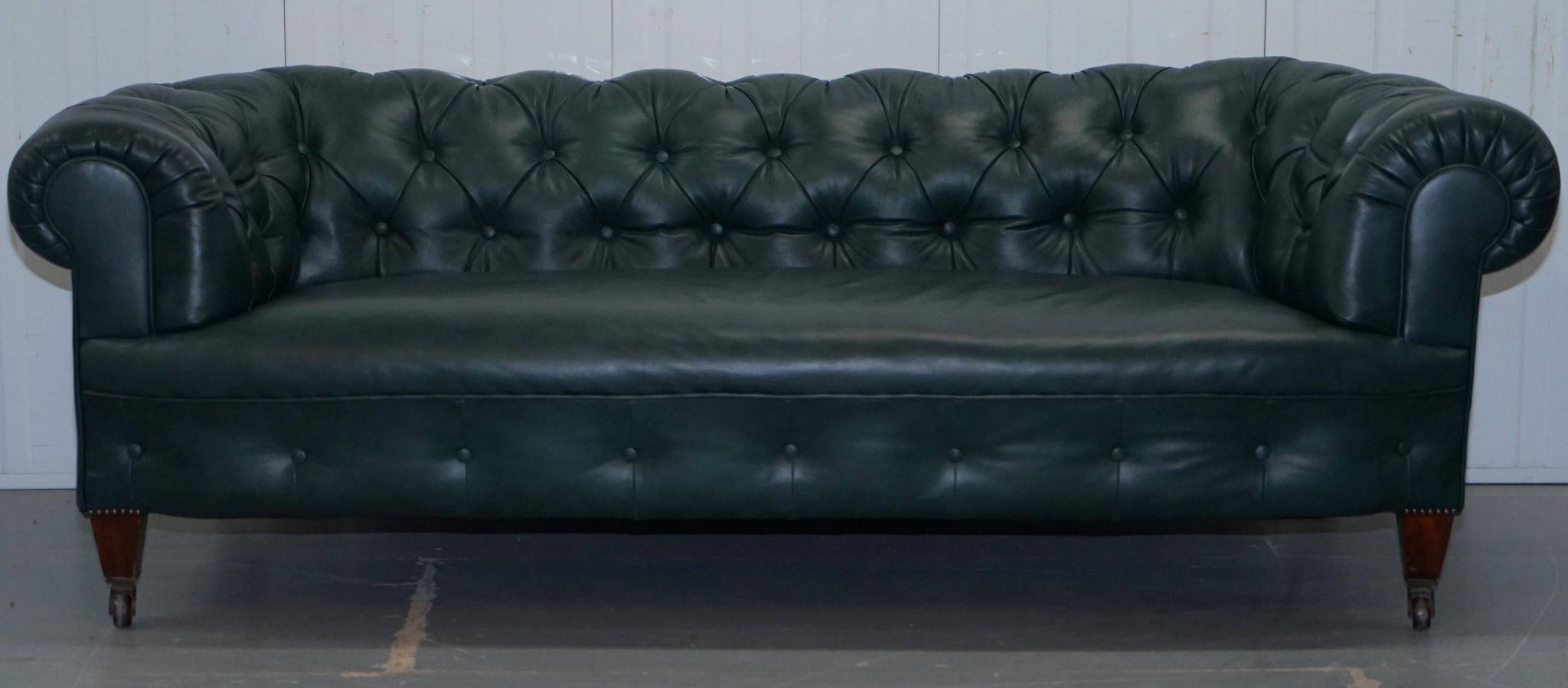 Victorian restored leather Chesterfield sofa 1890 Cornelius V Smith with springs