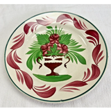 7 dessert plates XIX Sarreguemines stencil decoration