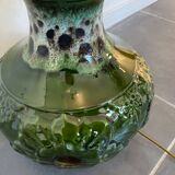 Floor lamp green ceramic double lighting vintage 1970