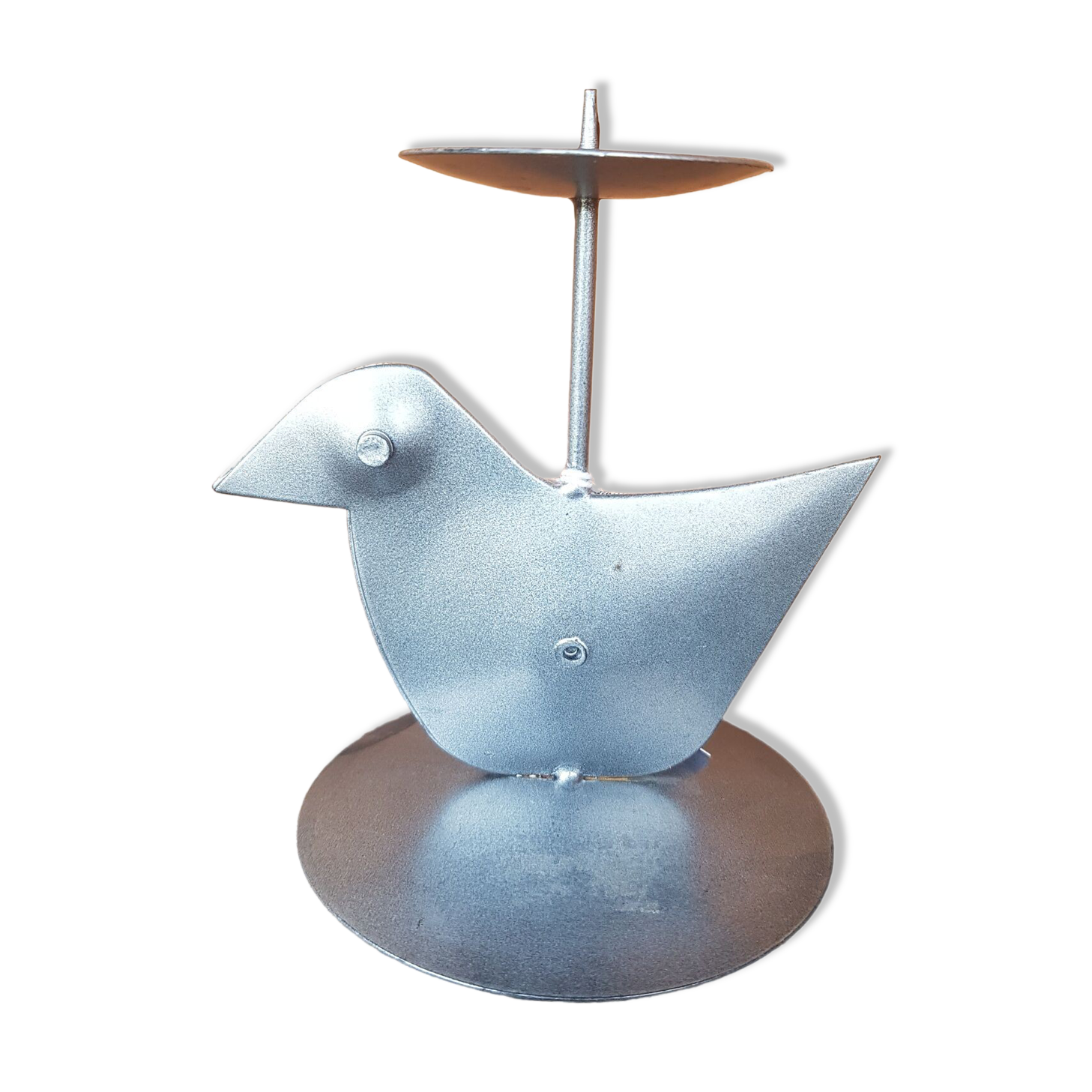 Candle holder bird metal casserole