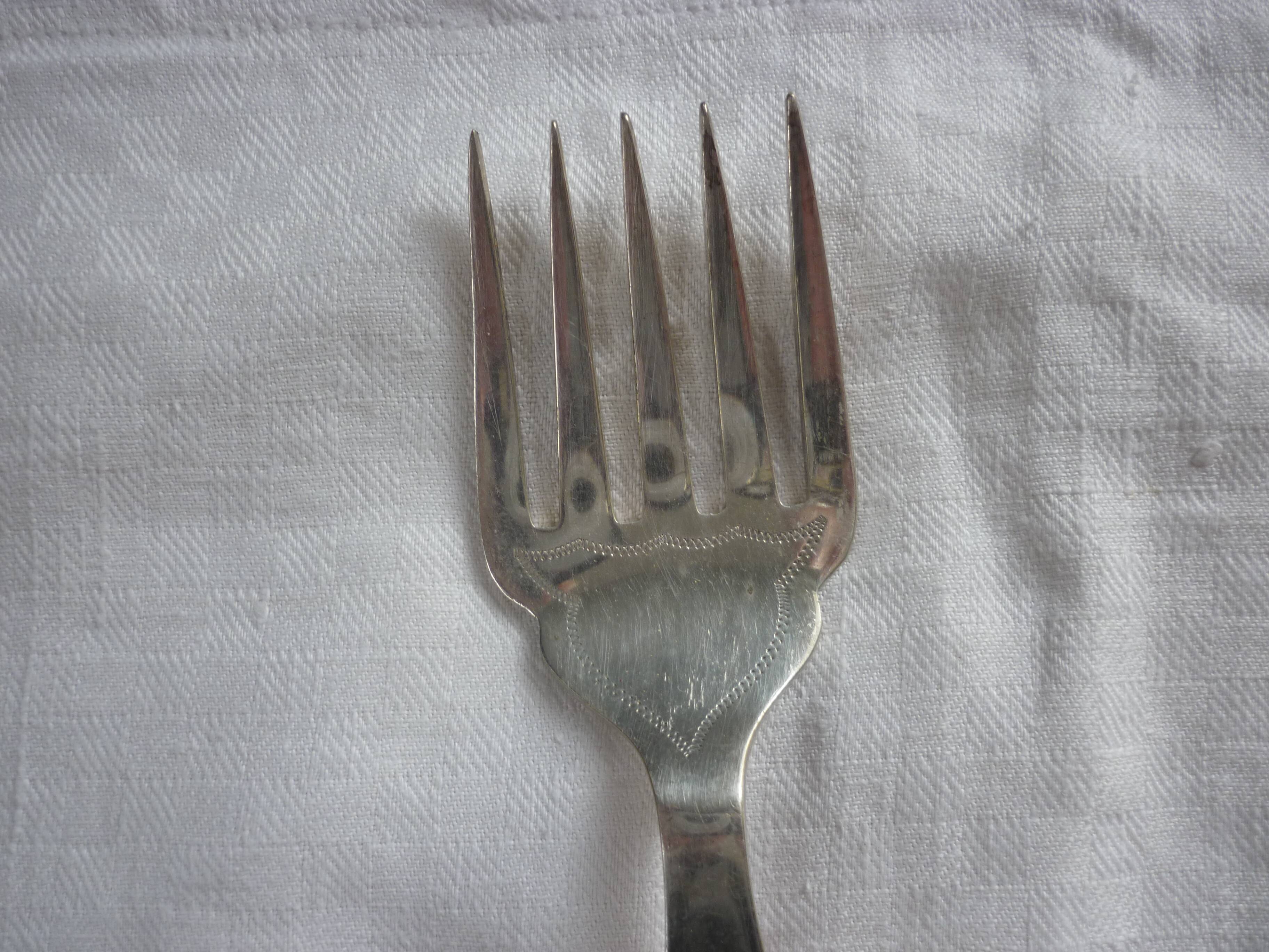 Covered English service fork and knife