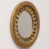 Round golden mirror