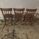 3 old wooden bistro chairs from the 50s