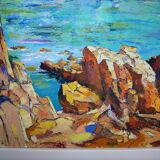 The rocks along the coast