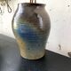 Blue-brown ceramic vase