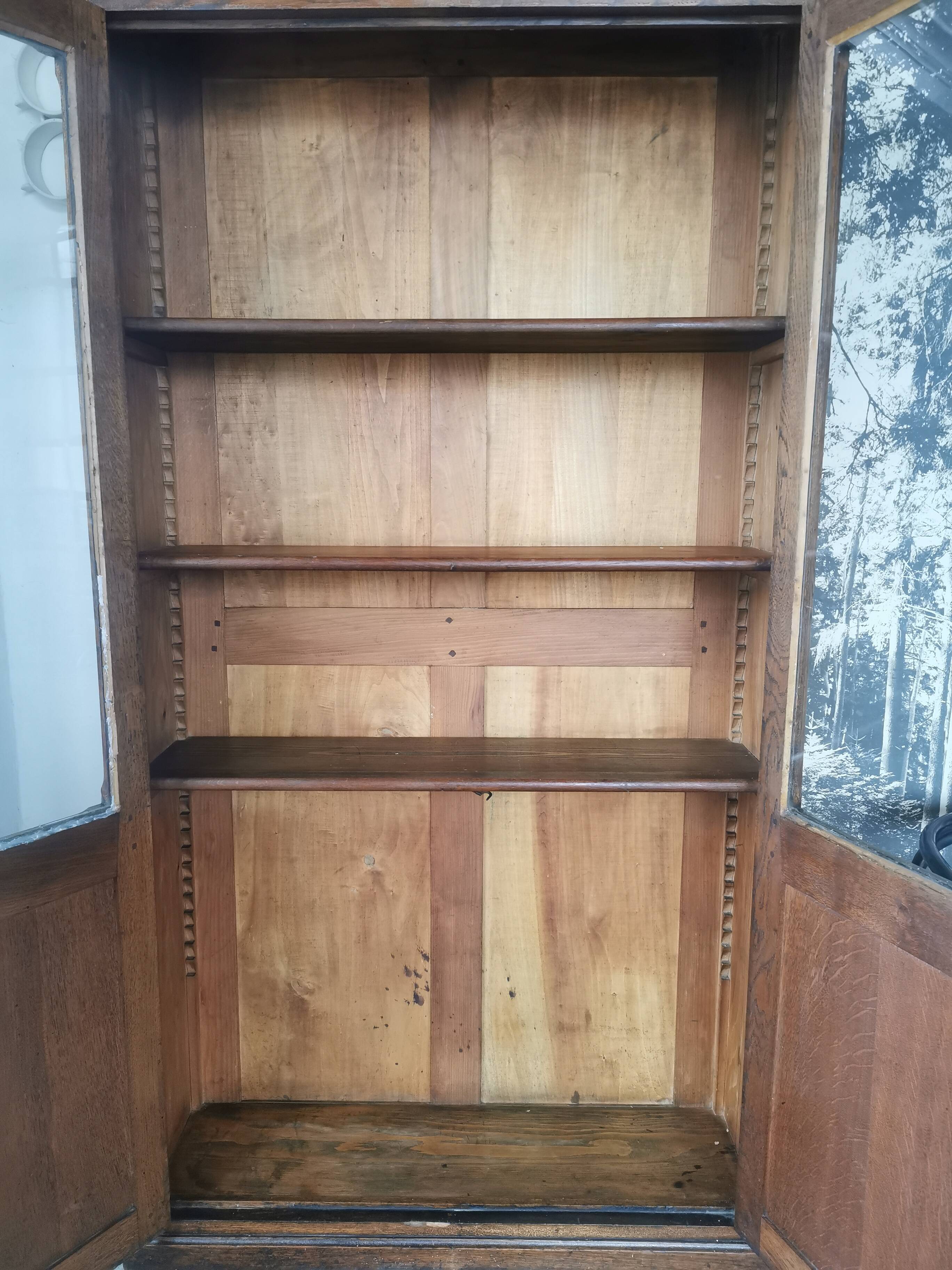 Display cabinet, oak bookcase from the 20s