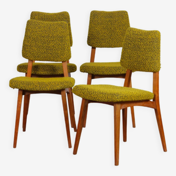 Suite de 4 chaises en bois des années 1970