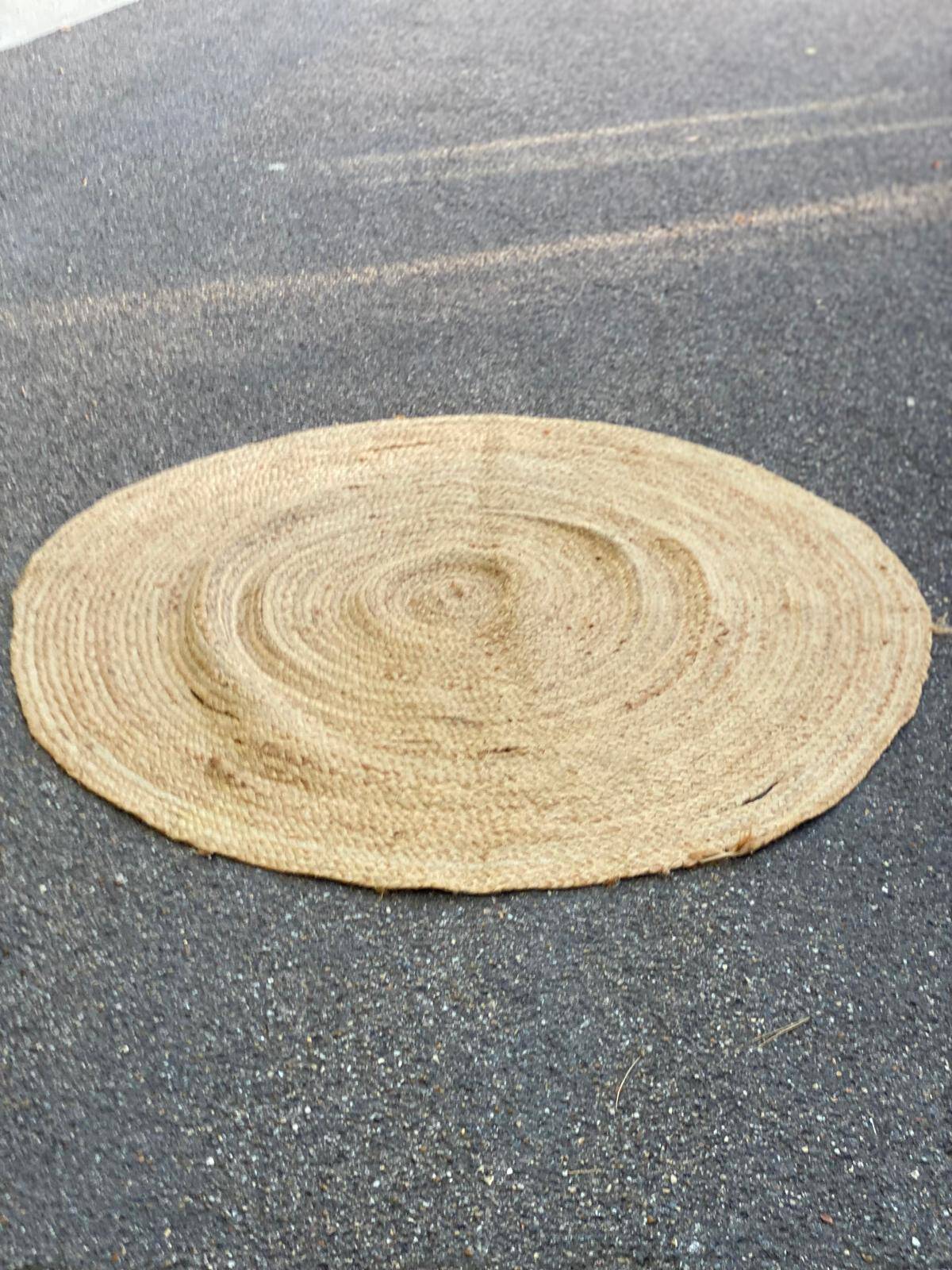 Tapis de jute scandinave rond naturel 162cm