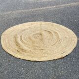 Tapis de jute scandinave rond naturel 162cm