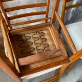Set of 4 vintage an50 Scandinavian white chairs