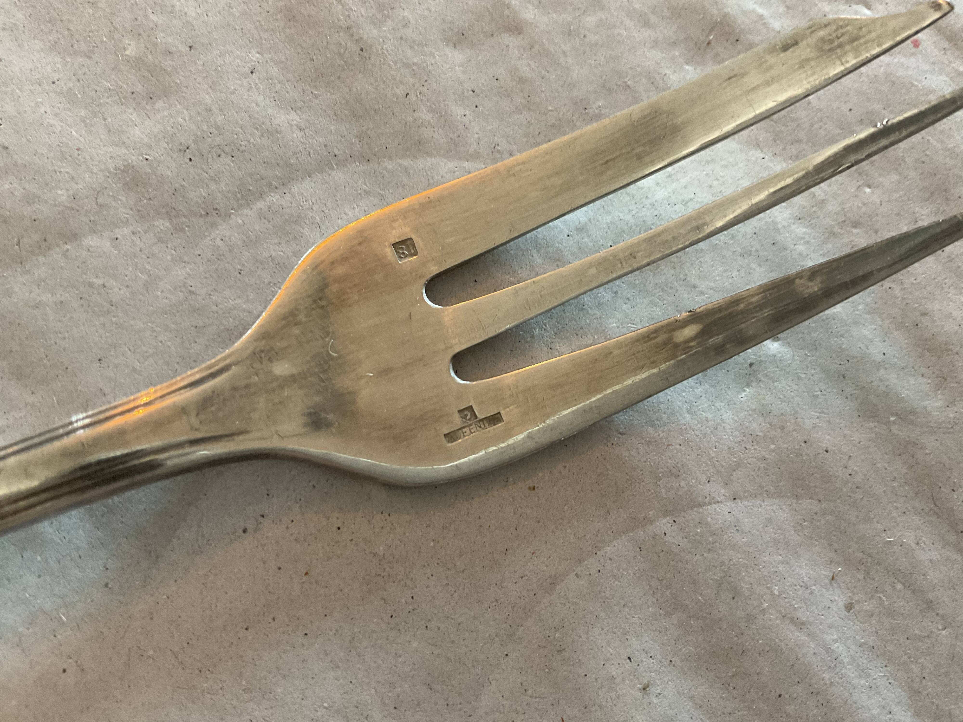 Cutlery.12 dessert forks .silver metal