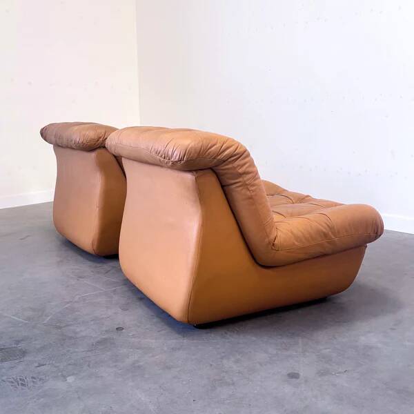 Ensemble de fauteuils en cuir vintage, années 1970