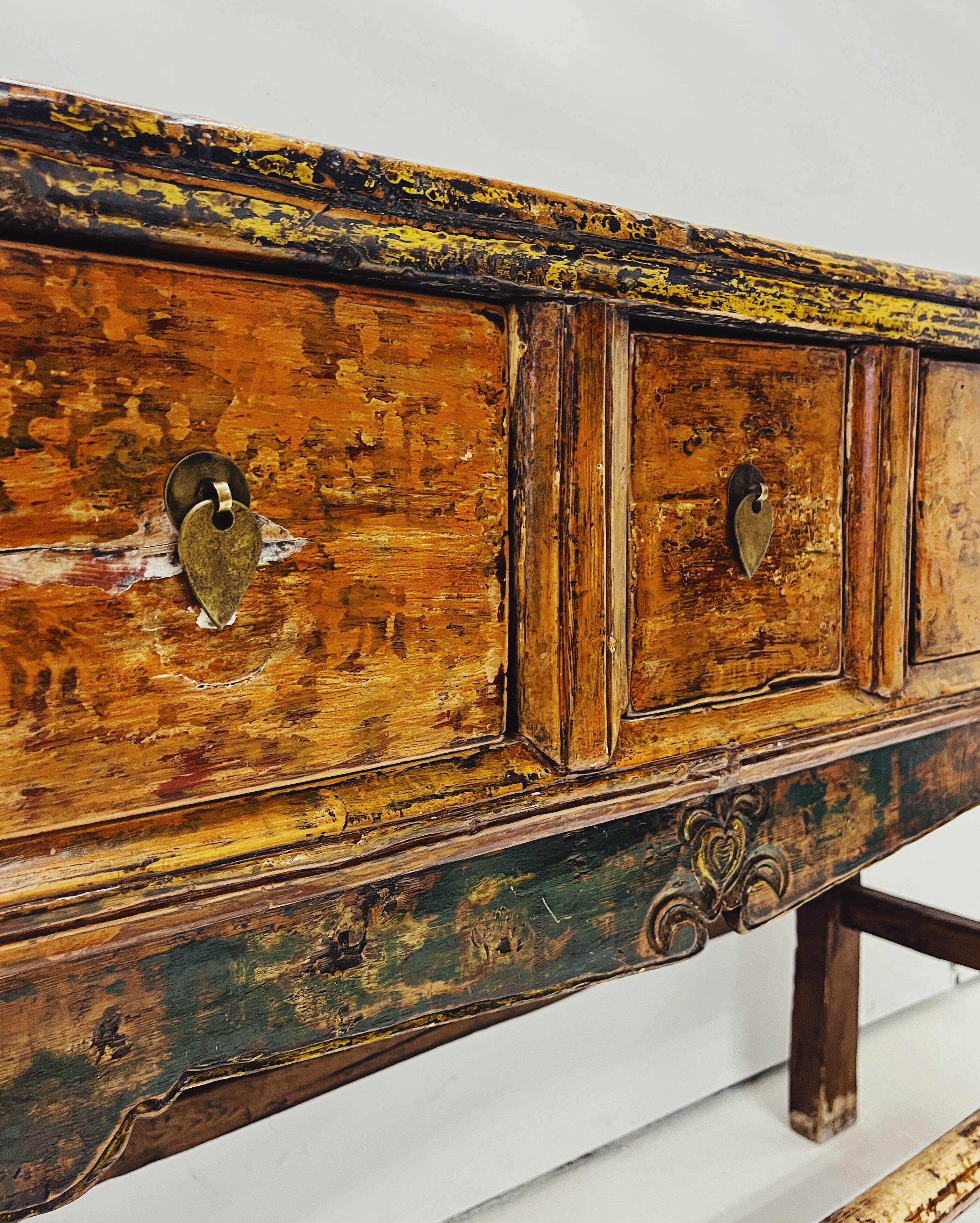 table console en bois ancien