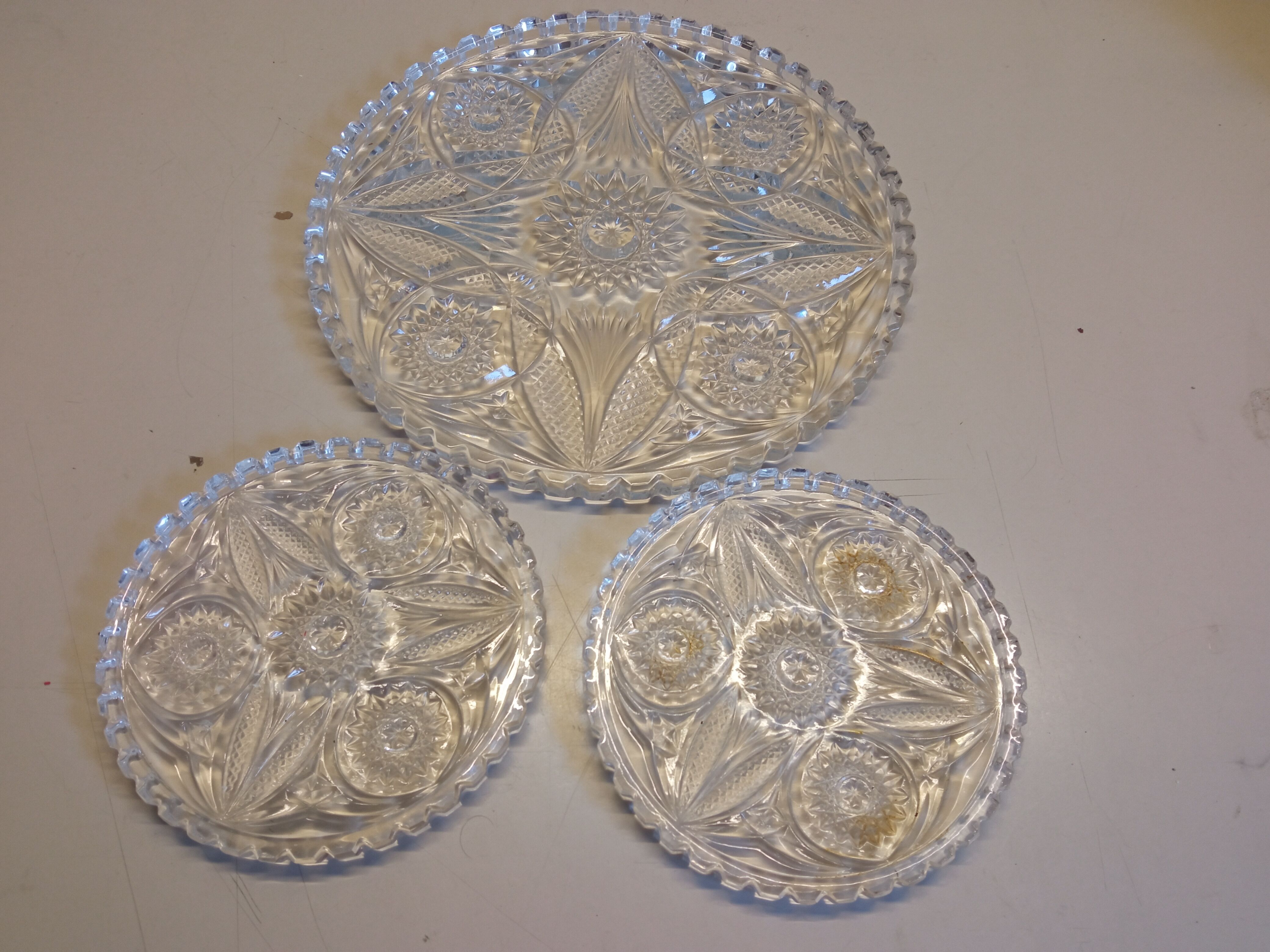 Dish and bottle bottom Vintage Chiseled Glass