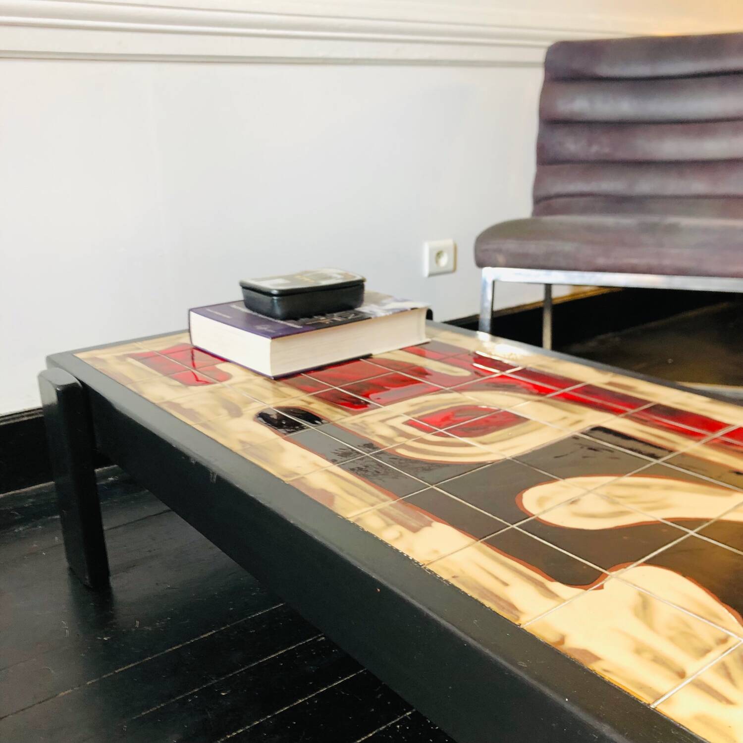 Brutalist ceramic coffee table by Dan