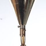 Suspension vintage de style Hollywood Regency avec boule de verre mixte blanche