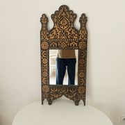 Miroir vintage années 80 de style mauresque peint à la main