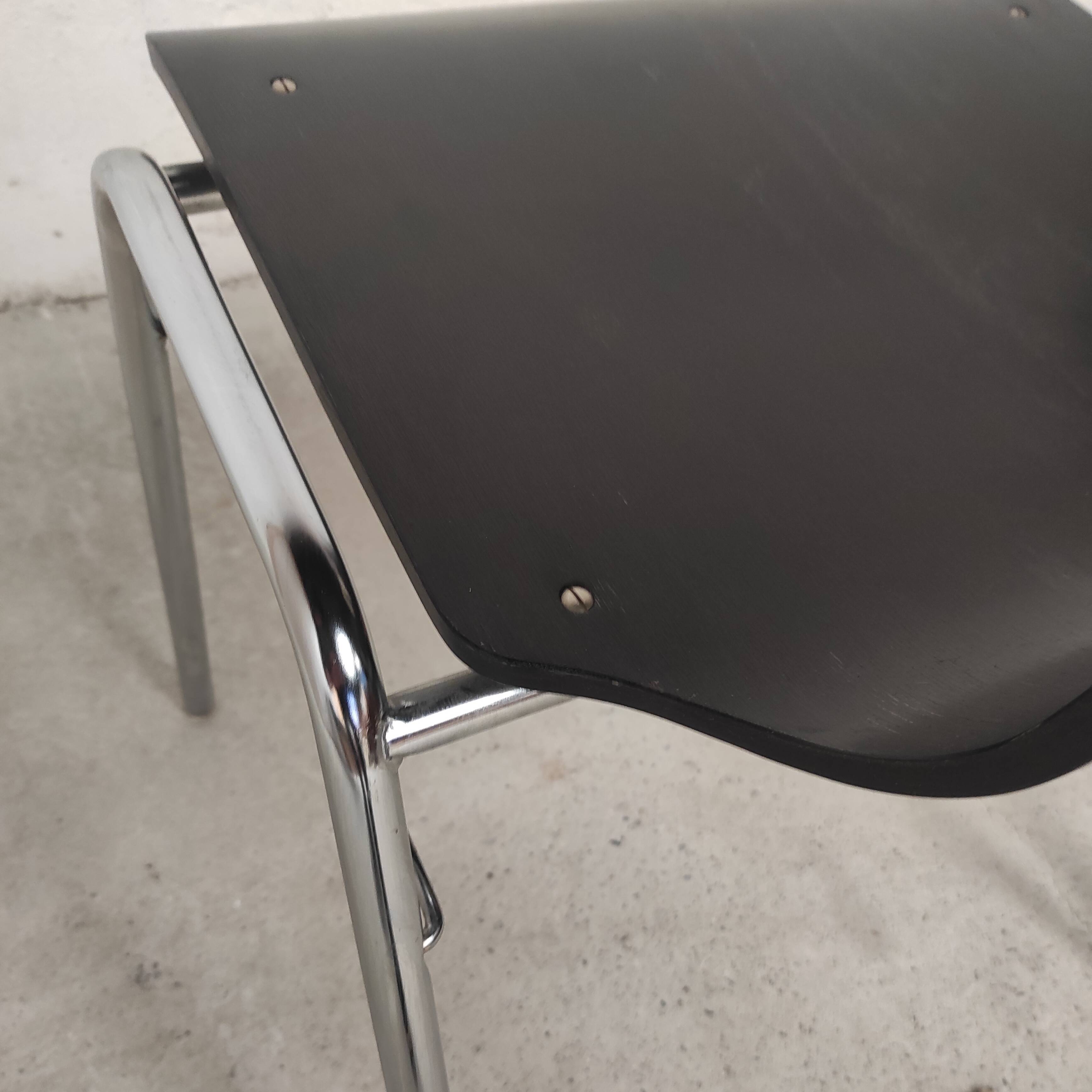 6 chaises plywood et chrome