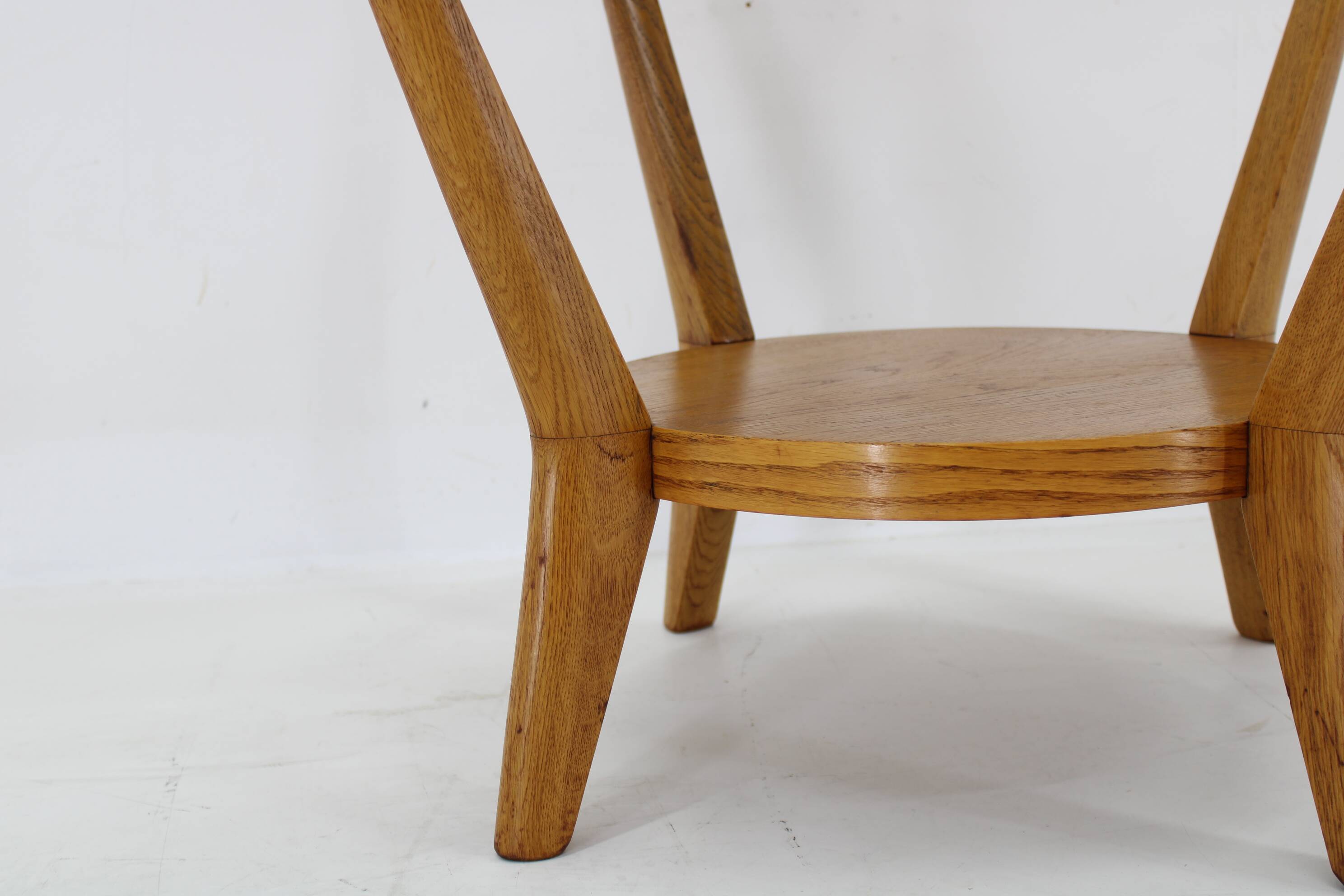 1960s Karel Kozelka & Antonin Kropacek Oak & Glass Coffee Table for Interier Prah