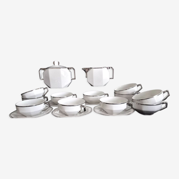 Art Deco tea set, Limoges R. Dumont for 6 pers (19 pieces)