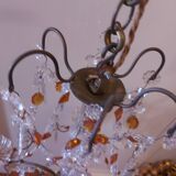 Chandelier to, colored crystal tassels